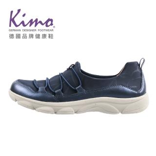 【Kimo】彈性細帶羊皮懶人休閒鞋 女鞋(星空藍 KBBWF054216)