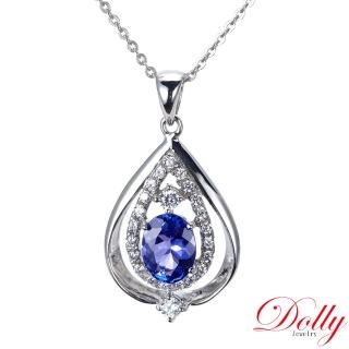 【DOLLY】1克拉 18K金天然丹泉石鑽石項鍊(002)