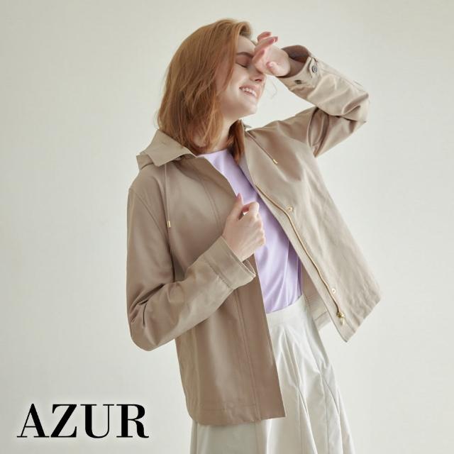 【AZUR】短版拉鍊連帽風衣