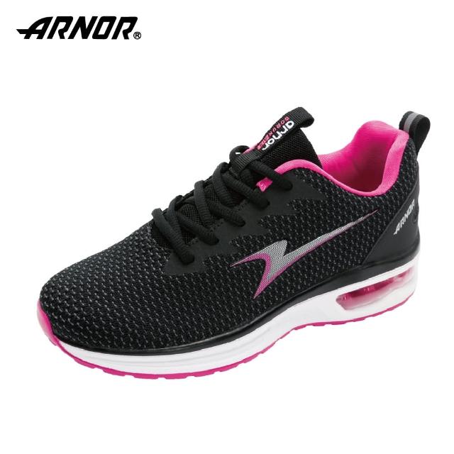 【ARNOR】阿諾-輕量慢跑鞋/女 透氣 緩震 運動 路跑 黑粉桃(ARWR22162)