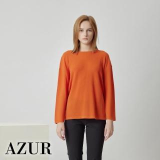 【AZUR】細坑條紋羊毛針織上衣-2色