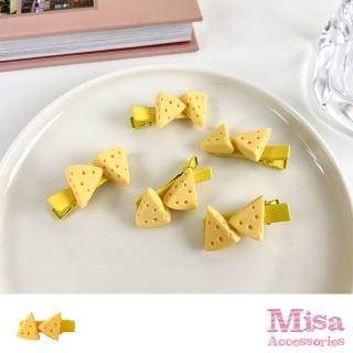 【MISA】可愛奶酪起司造型鴨嘴夾髮夾2件組(可愛髮夾 奶酪髮夾 起司髮夾)