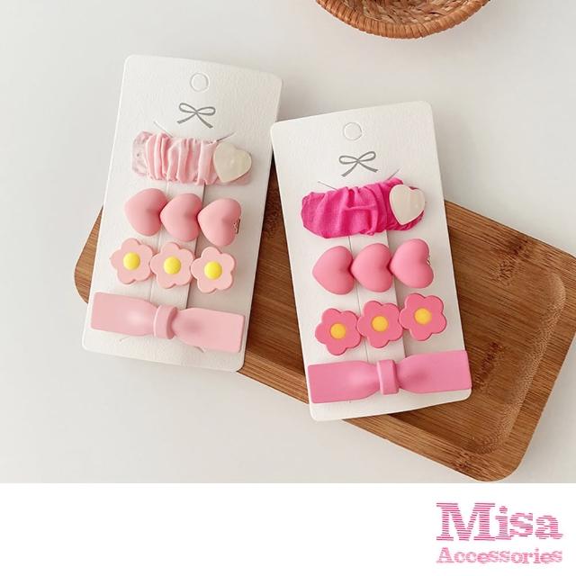 【MISA】粉嫩髮夾/可愛甜美粉嫩色系造型髮夾4件組(2色任選)