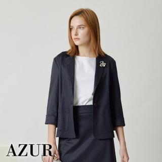 【AZUR】舒適棉麻透氣西裝短版外套