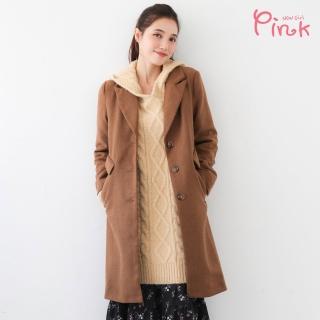 【PINK NEW GIRL】毛呢排扣翻領大衣/外套 J5701SD