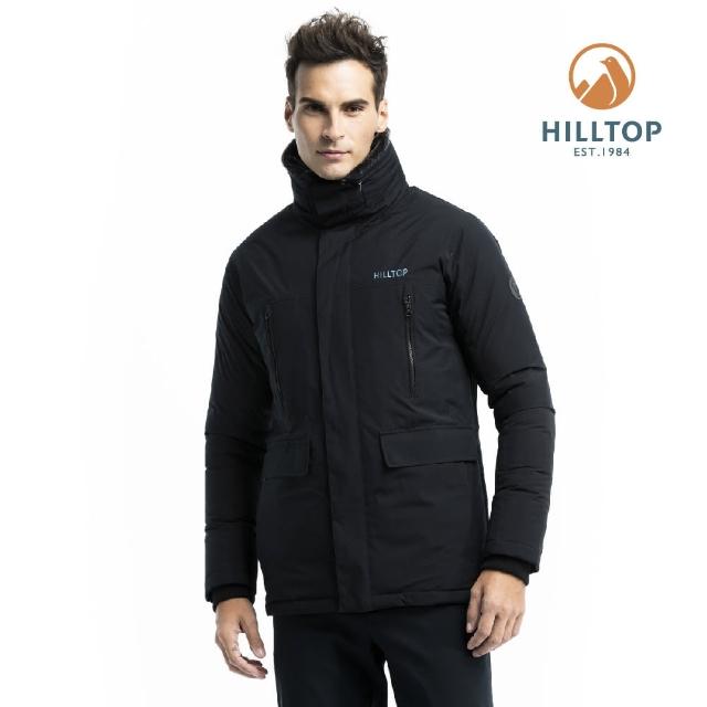 【Hilltop 山頂鳥】男款WINDSTOPPER保暖蓄熱羽絨短大衣F22M01黑