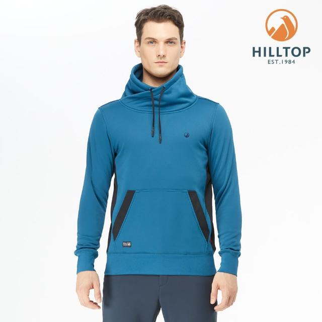 【Hilltop 山頂鳥】男款POLYGIENE抗菌立領保暖刷毛上衣H51MJ2藍
