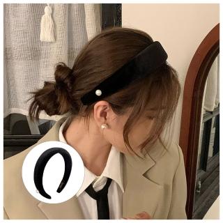 【HaNA 梨花】韓國質感推薦．輕點一顆珍珠絲絨髮箍