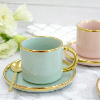 【Royal Duke】芙蕾環金陶瓷系列-咖啡杯碟組(兩色任選 咖啡杯 馬克杯 咖啡杯碟 杯碟組 杯 杯子 陶瓷)