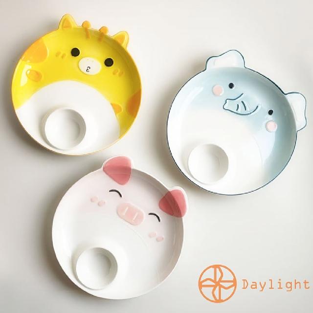 【Daylight】動物造型水餃盤-3入組(水餃盤 水果盤 炸物盤 陶瓷盤 可微波 入厝禮 早餐盤 沙拉盤)