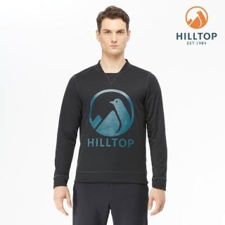 【Hilltop 山頂鳥】男款POLYGIENE抗菌LOGO刷毛上衣 H51MJ3 黑