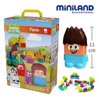 【Miniland】模擬城市積木組38入-農場 /含貼紙(ML000037)