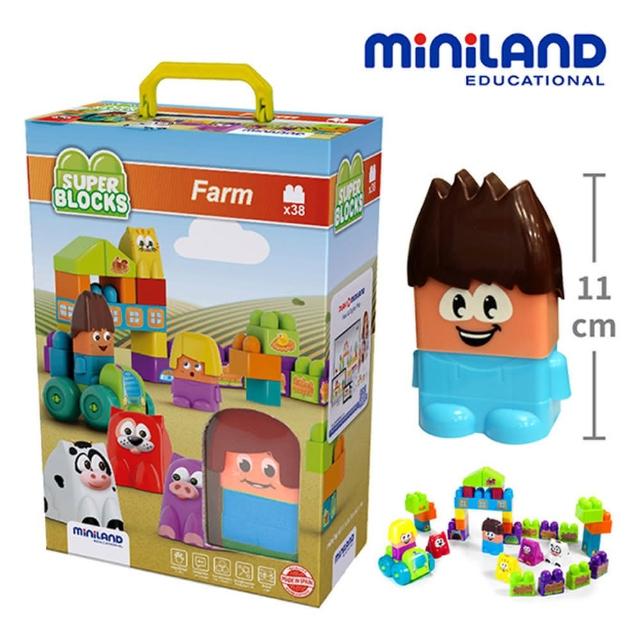【Miniland】模擬城市積木組38入-農場 /含貼紙(ML000037)