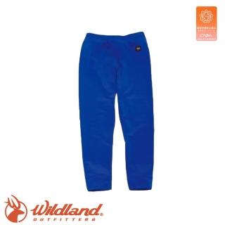 【Wildland 荒野】童 遠紅外線彈性保暖褲《中藍》W2681/刷毛/保暖內層/ 吸濕快乾(悠遊山水)