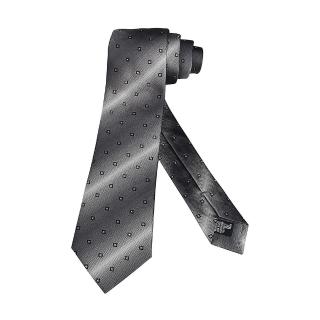【EMPORIO ARMANI】EMPORIO ARMANI漸變灰紋方形緹花設計真絲領帶(灰)