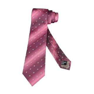 【EMPORIO ARMANI】EMPORIO ARMANI漸變粉紅紋方形緹花設計真絲領帶(粉紅)