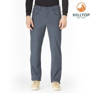 【Hilltop 山頂鳥】男款超潑水彈性保暖長褲 H31MM1 印墨黑