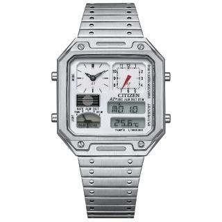 【CITIZEN 星辰】ANA-DIGI TEMP 80年代復古設計手錶 指針/數位/溫度顯示(JG2120-65A)