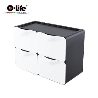 【O-Life】辦公室抽屜收納盒- 4抽屜(桌上收納盒 抽屜收納盒 儲物盒 文具收納盒 桌上抽屜收納盒)