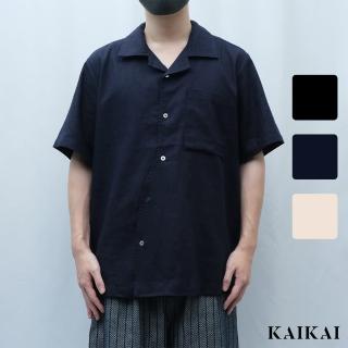 【KAI KAI】不規則剪裁棉麻短袖開襟襯衫(男款/女款 寬鬆棉麻襯衫 舒適透氣 休閒短袖上衣)