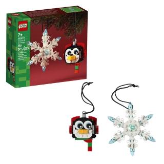 【LEGO 樂高】積木 耶誕系列 聖誕樹 裝飾 企鵝和雪花 40572W(代理版)