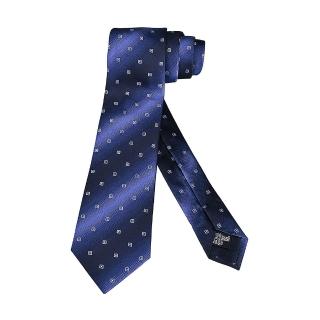 【EMPORIO ARMANI】EMPORIO ARMANI漸變藍紋方形緹花設計真絲領帶(午夜藍)