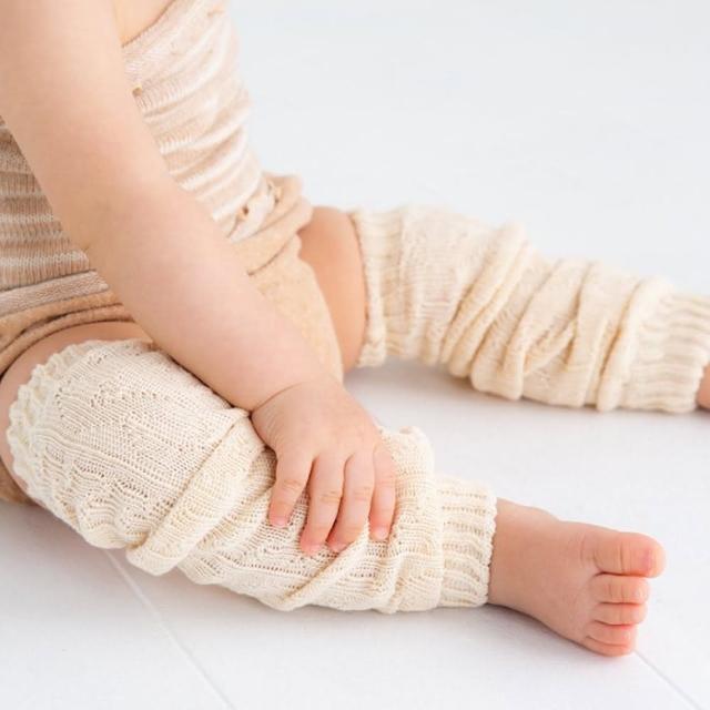 【Pompkins Baby】日本有機棉 嬰兒爬行襪套(日本製 兒童保暖腿套)