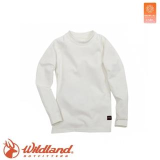 【Wildland 荒野】童 遠紅外線彈性保暖衣《米白》W2680/刷毛/保暖內層/ 吸濕快乾(悠遊山水)