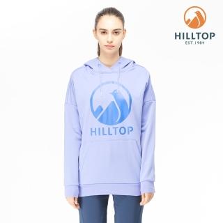 【Hilltop 山頂鳥】女款POLYGIENE抗菌連帽LOGO刷毛上衣H51FK2紫