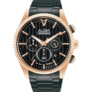 【ALBA】雅柏 東京印象三眼計時手錶-43mm(AT3H80X1/VD53-X388K)