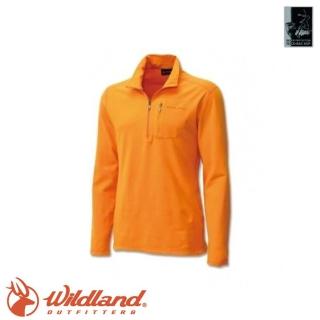 【Wildland 荒野】男 彈性銀離子保暖上衣《亮橘》0A12602/休閒衫(悠遊山水)