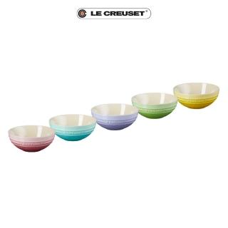 【Le Creuset】繽紛泡泡糖瓷器沙拉碗組15cm - 5入(櫻花粉/薄荷綠/粉彩紫/奇異果綠/閃亮黃)