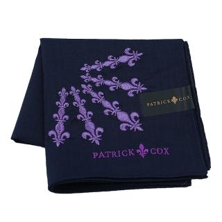 【PATRICK COX】經典LOGO刺繡帕領巾(深藍色)