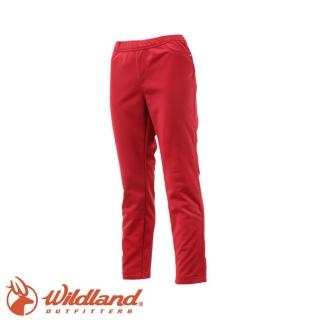 【Wildland 荒野】女 彈性針織合身長褲《暗紅》0A12363/保暖長褲/休閒合身長褲(悠遊山水)