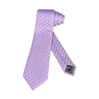 【EMPORIO ARMANI】EMPORIO ARMANI紫灰色小方格設計真絲領帶(淺紫)