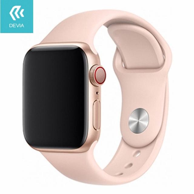【DEVIA】Apple Watch 矽膠錶帶38/40/41mm共用款-粉色(此為加長版 加量不加價)