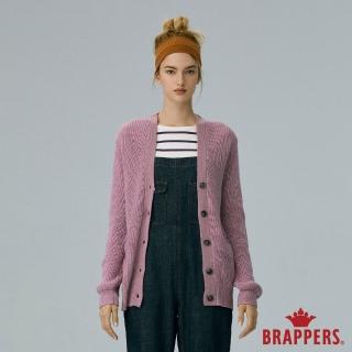 【BRAPPERS】女款 V領排釦開襟衫(紫)