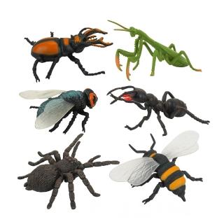 【888ezgo】6入仿真昆蟲模型（大隻）（螳螂蜘蛛版）（安全塑料）