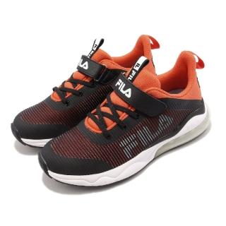 【FILA】慢跑鞋 J807W 童鞋 大童 黑 橙橘 路跑 運動鞋 斐樂(3J807W601)