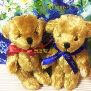 【TEDDY HOUSE泰迪熊】泰迪熊玩具玩偶公仔絨毛限量紀念安格拉羊毛泰迪熊情侶對熊吊飾(正版泰迪熊手腳可動)