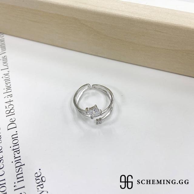 【Scheming.GG】經典款閃耀鋯石戒指-925銀(鋯石戒指)交換禮物/聖誕禮物/送禮