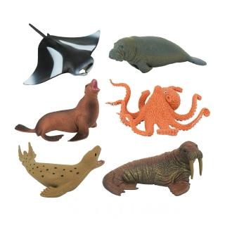【888ezgo】6入仿真海洋動物模型（大隻）（章魚版）（安全塑料）