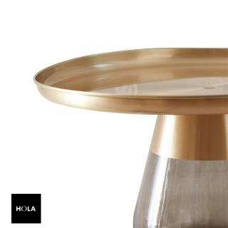 【HOLA】克萊歐藝術玻璃圓盤茶几70x70xH38cm