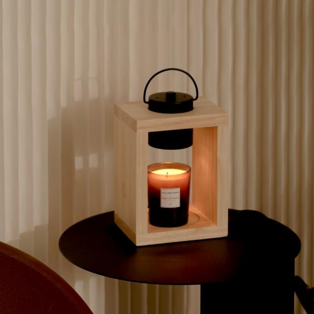 【HOOOME】現代實木款 香氛蠟燭暖燈 融蠟燈 融燭燈(可調光+附2顆燈泡+精美禮盒包裝)