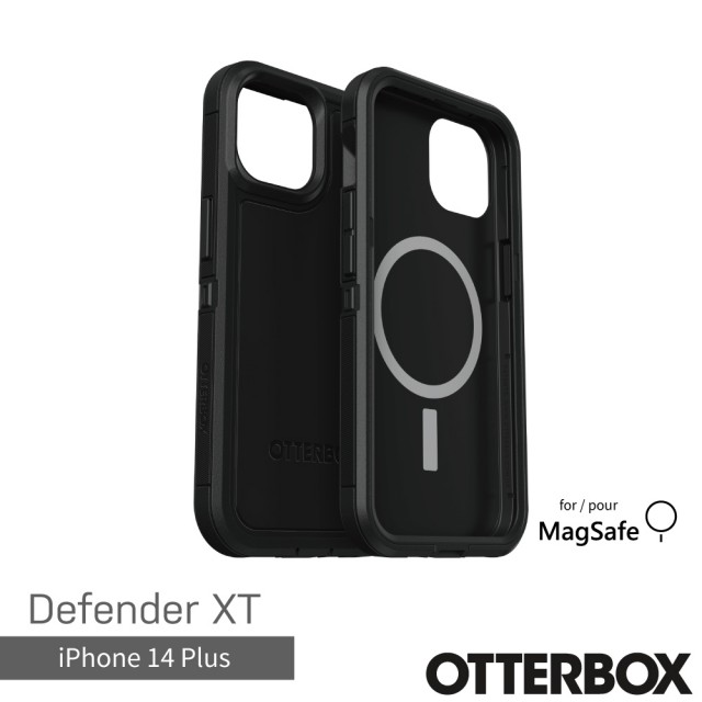 【OtterBox】iPhone 14 Plus 6.7吋 Defender XT防禦者系列保護殼-黑(支援MagSafe)