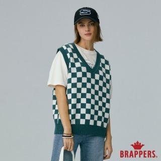 【BRAPPERS】女款 棋盤格V領針織背心(軍藍+米白)