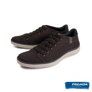 【PEGADA】側面格紋造型綁帶休閒鞋 深棕色(170951A-DBRS)