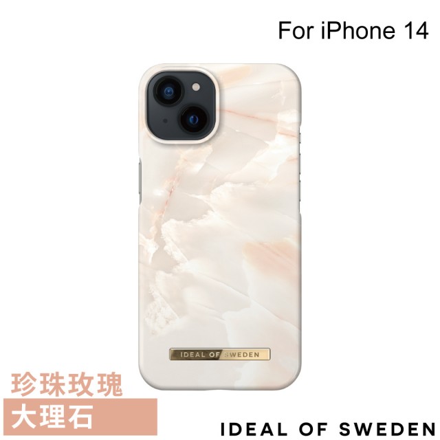 【iDeal Of Sweden】iPhone 14 6.1吋 北歐時尚瑞典流行手機殼(珍珠玫瑰大理石)