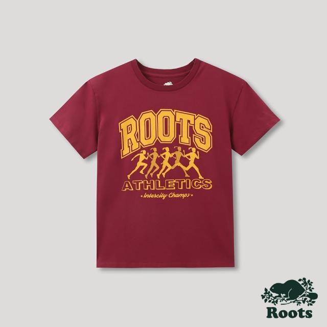 【Roots】Roots女裝-運動派對系列 城市跑者短袖T恤(紅色)