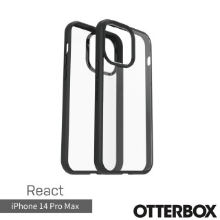 【OtterBox】iPhone 14 Pro Max 6.7吋 React輕透防摔殼(透黑)